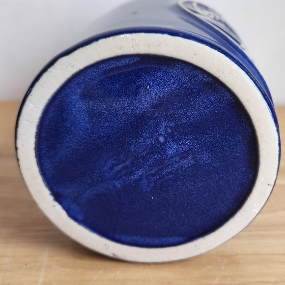 Blue Jug Stoneware Vermont Pottery Cork Syrup Bottle - Picture 4 of 9